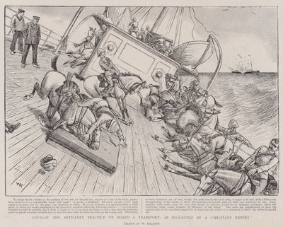 Pratica di cavalleria e artiglieria a bordo di un trasporto, come suggerito da un esperto militare da William Ralston